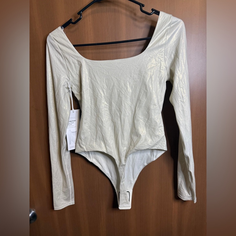 NWT- Lululemon Wundermost Ultra-Soft Nulu Square-Neck Long-Sleeve Bodysuit Shine - Picture 8 of 16